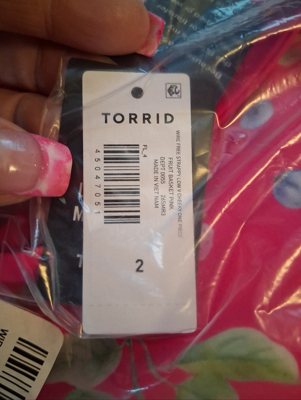 New Torrid 2X(18/20W) Wire-Free V-Plunge Cheeky One Piece Swimsuit-Bright Pink - Picture 10 of 10